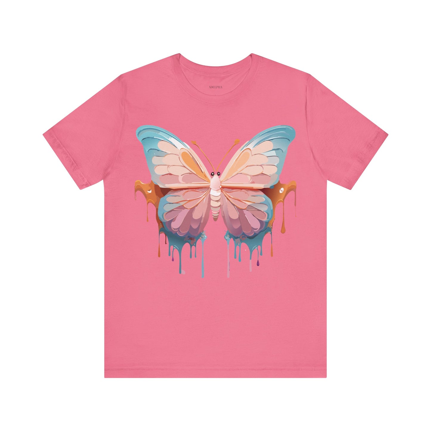 Natural Cotton Tee Shirt with Butterfly