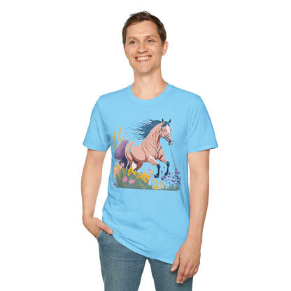 Unisex Horse Shirt With Animal Design Gildan Softstyle 64000 Tee
