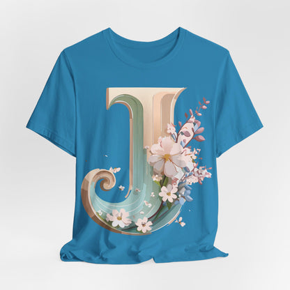 Natural Cotton Tee Shirt - Letters Collection - J Printify