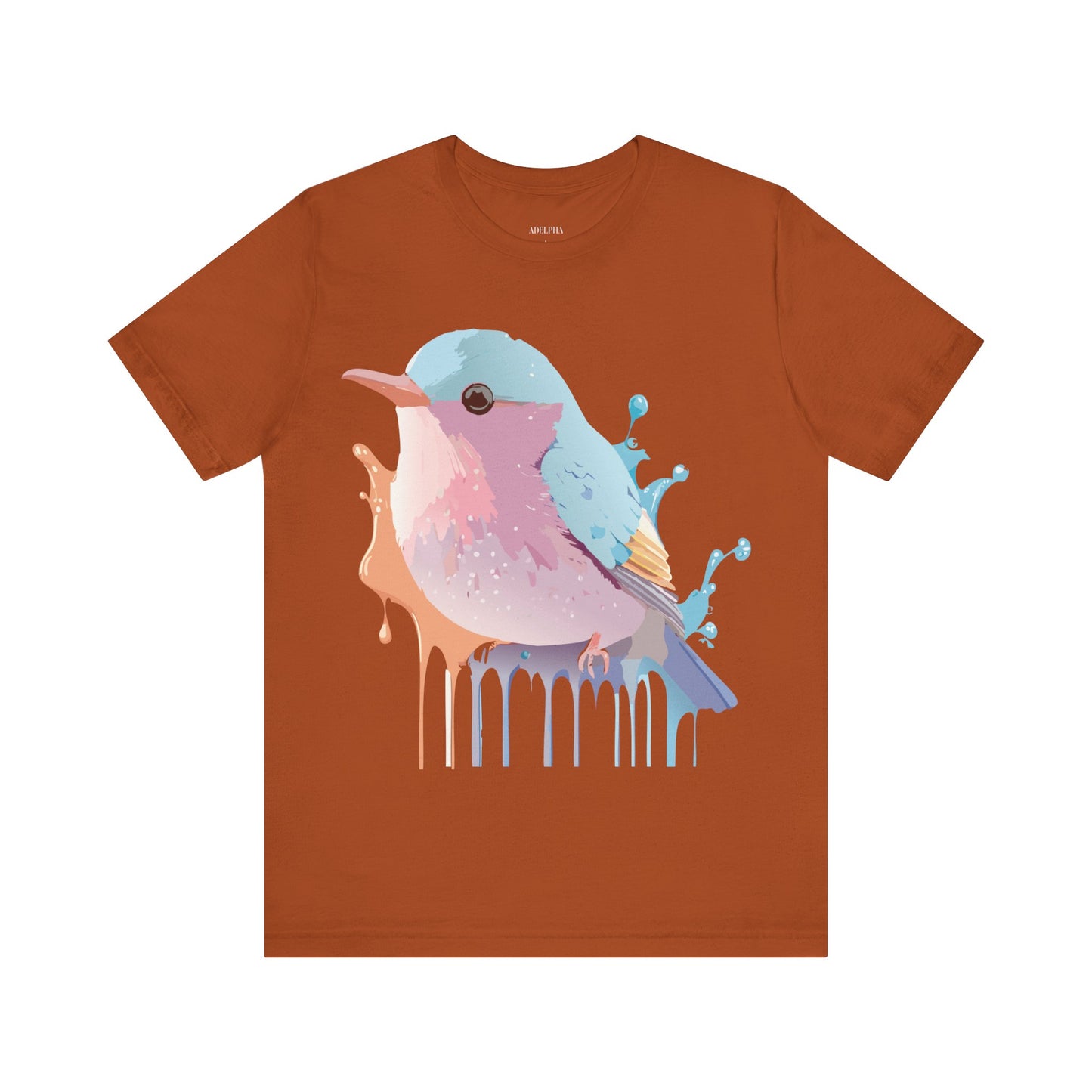 Natural Cotton Tee Shirt with Bird