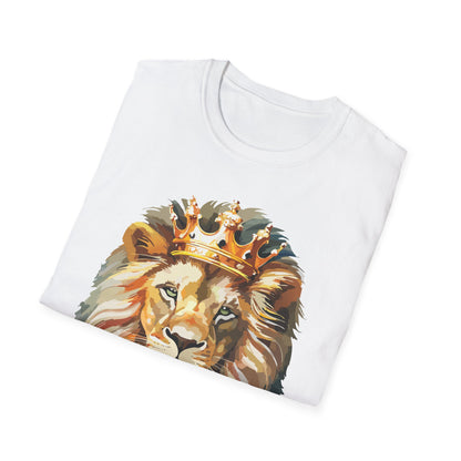 Unisex Lion Print T Shirt Softstyle 64000 One Hundred Percent Ring Spun Cotton