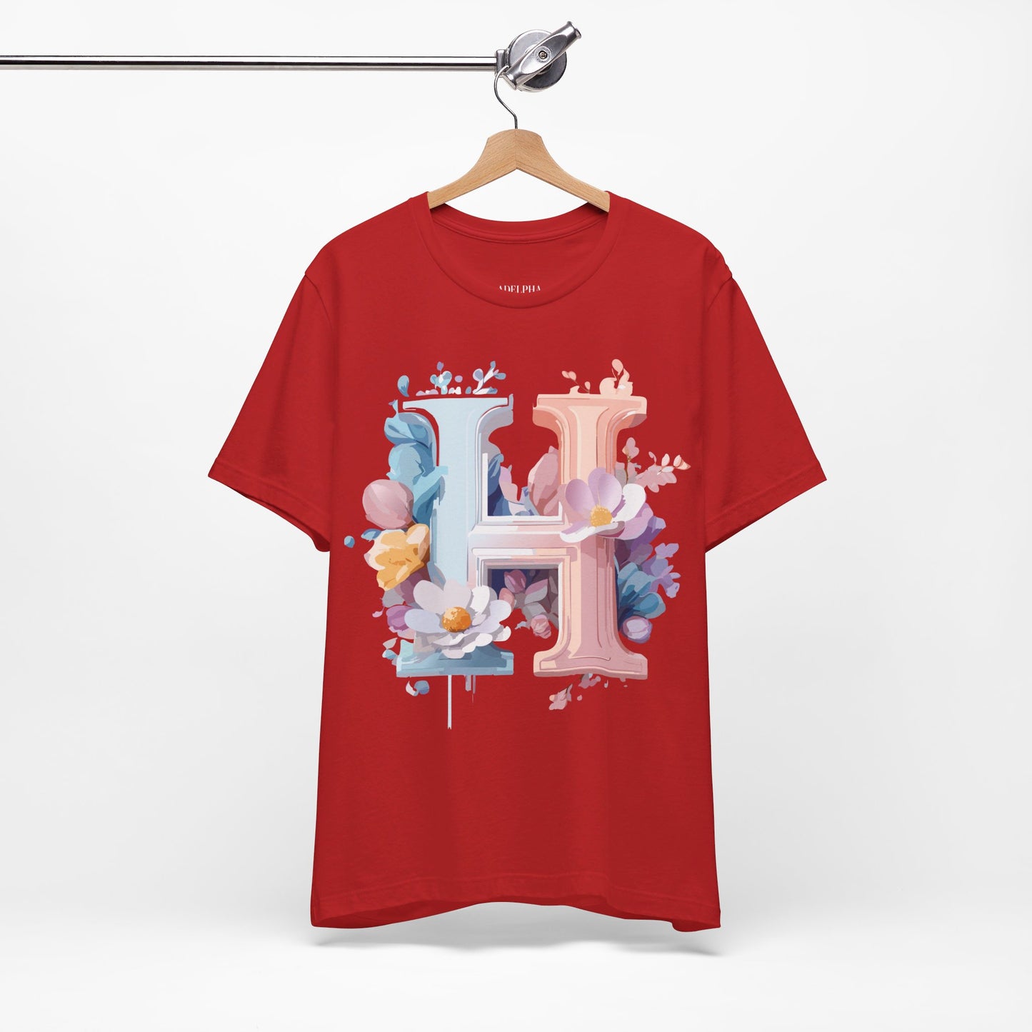 Natural Cotton Tee Shirt - Letters Collection - H