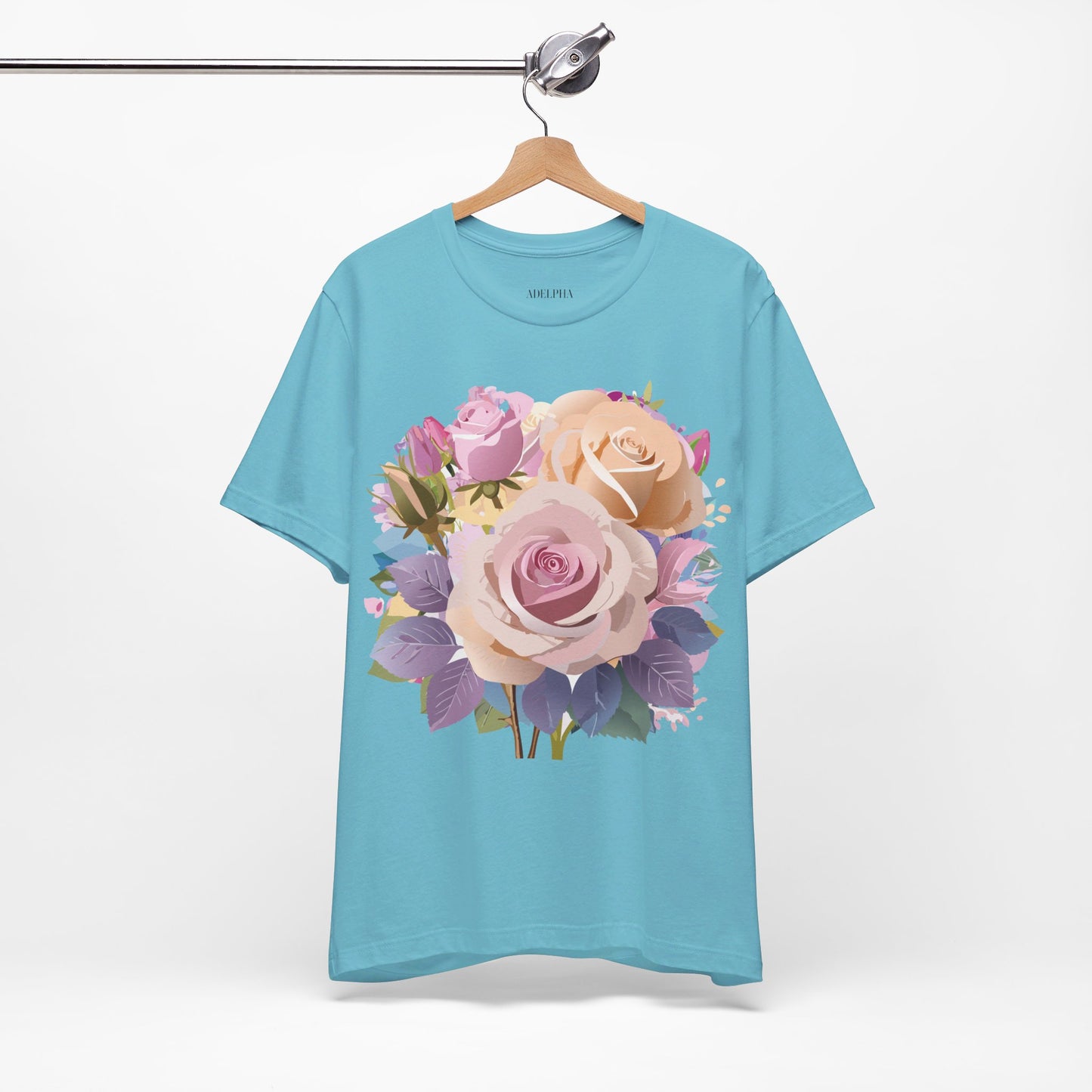 T-shirt en coton naturel avec fleurs