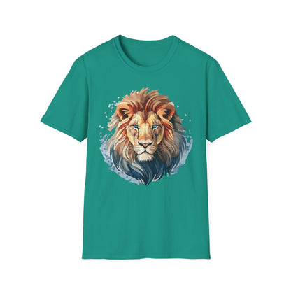 Unisex Lion Shirt Floral Lion Tee Gildan Softstyle 64000 Tee