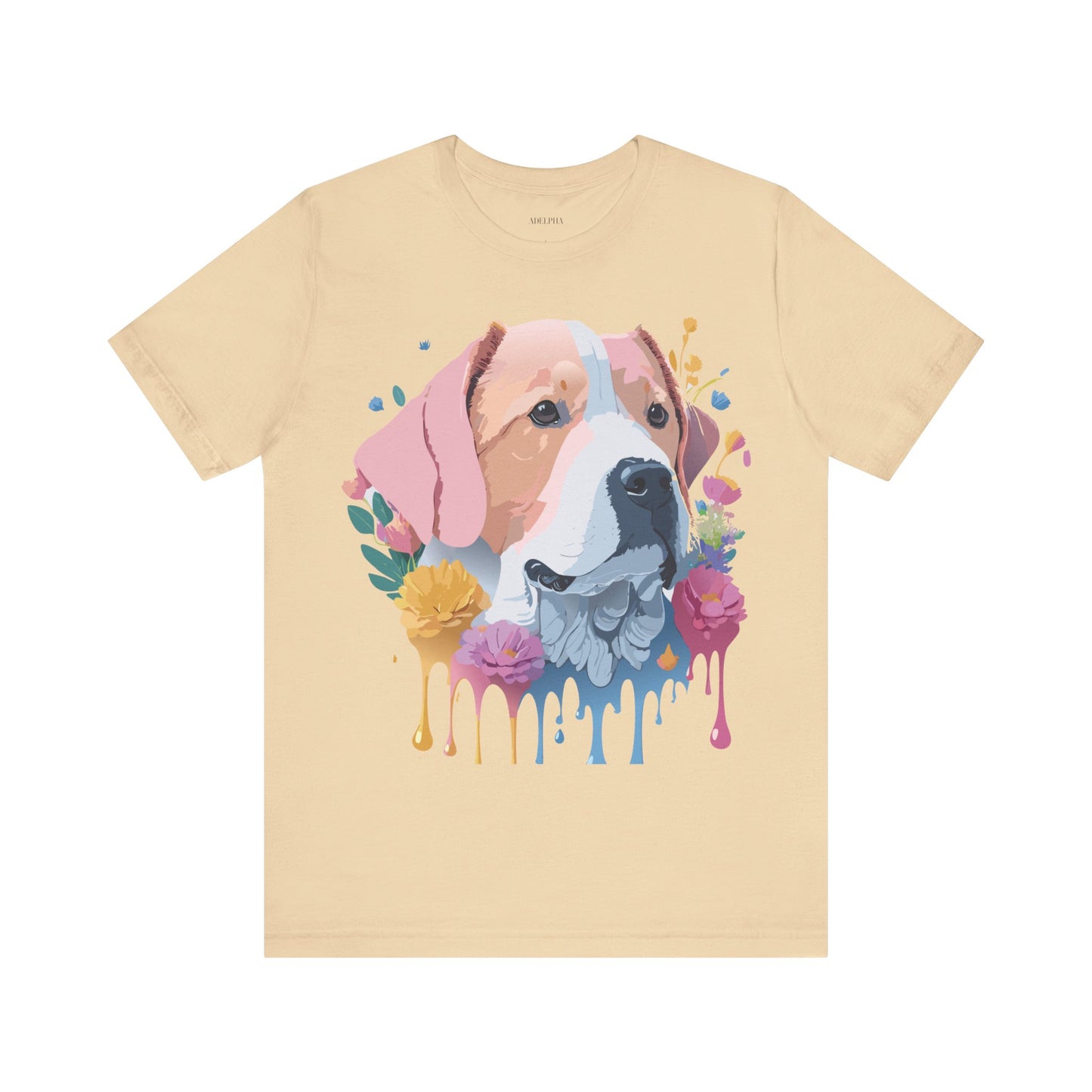 Natural Cotton Tee Shirt with Dog