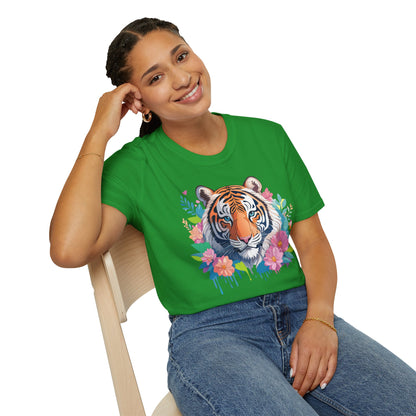 Tiger Themed Unisex Cotton Short Sleeve T Shirt Animal Print Tee
