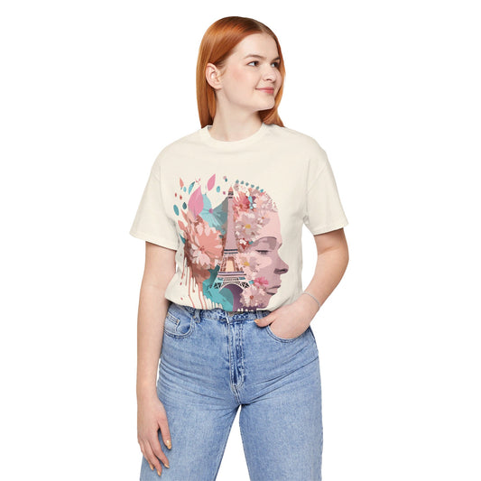 Natural Cotton Tee Shirt - Beautiful Places Collection - Paris Printify