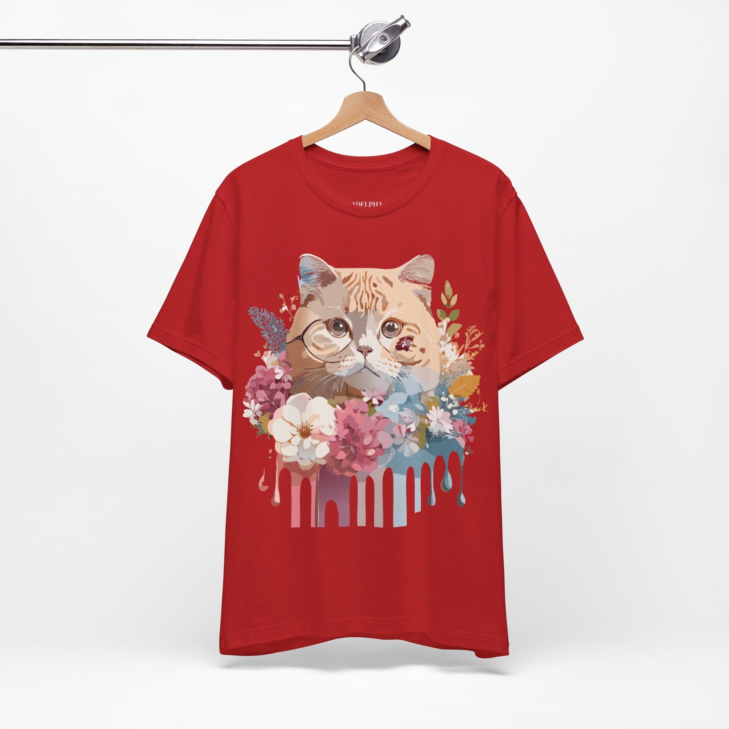 Natural Cotton Tee Shirt with Cat