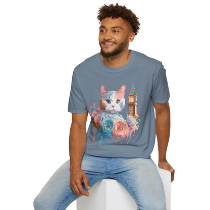 Cat Shirt Unisex Tee Softstyle 64000 Gildan Ring Spun Cotton