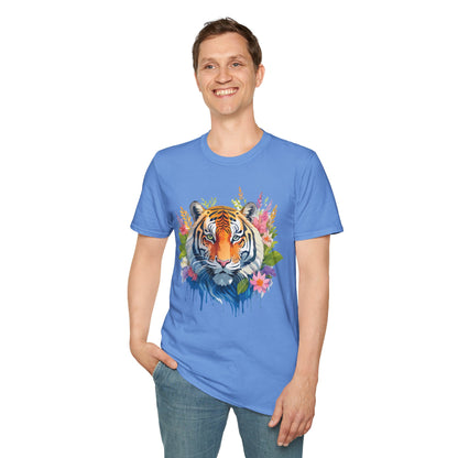 Tiger Print Unisex Gildan Softstyle Tee 64000 100 Percent Ring Spun Cotton