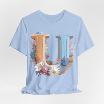 Natural Cotton Tee Shirt - Letters Collection - U Printify