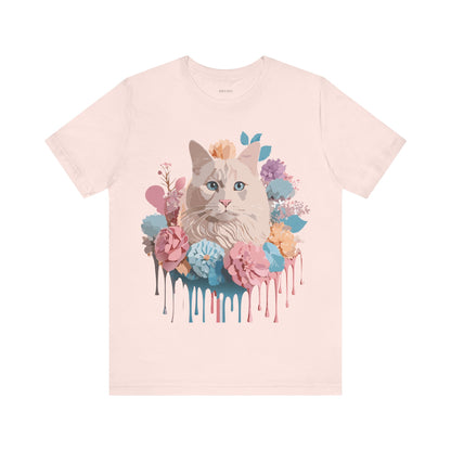 Natural Cotton Tee Shirt with Cat Printify