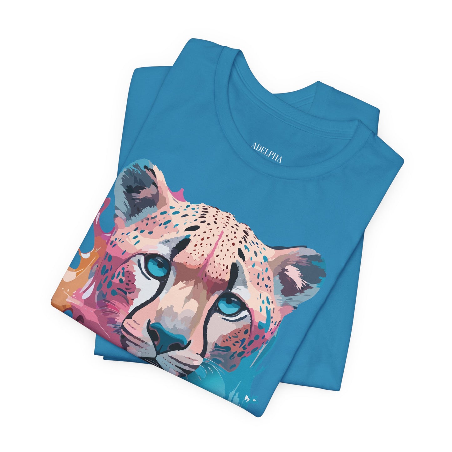 Natural Cotton Tee Shirt with Cheetah