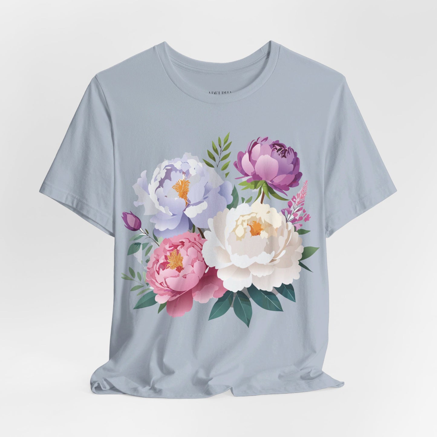 T-shirt en coton naturel avec fleurs