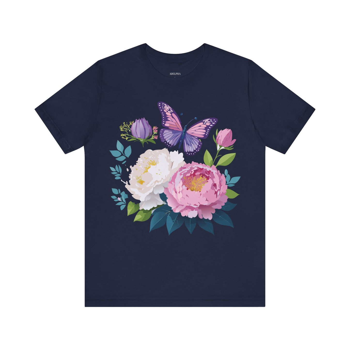 T-shirt en coton naturel avec fleurs