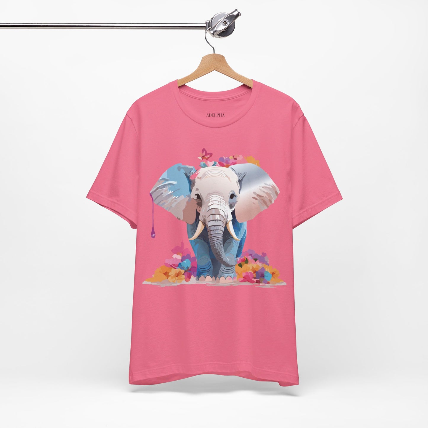 Natural Cotton Tee Shirt with Elephant