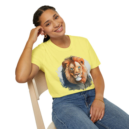 Lion Shirt Unisex Animal Tee Gildan Softstyle 64000 100 Percent Ring Spun Cotton