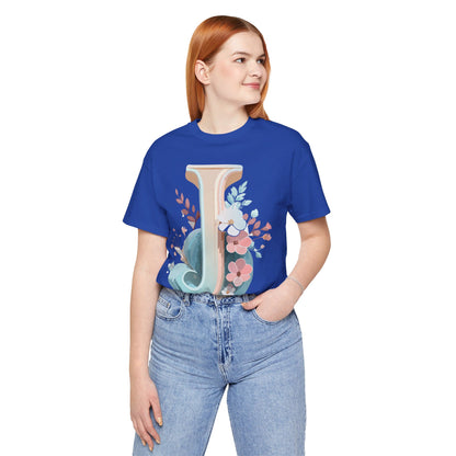 Natural Cotton Tee Shirt - Letters Collection - J Printify