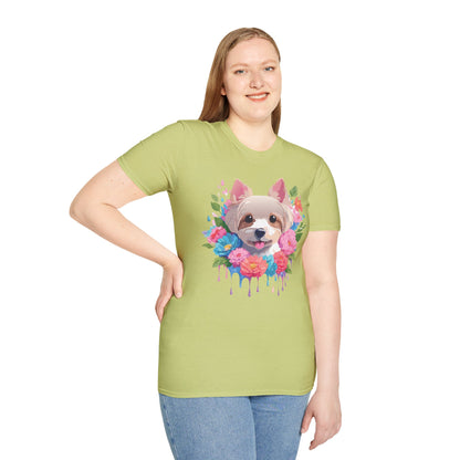 Unisex Gildan Softstyle Animal Print Dog Shirt Tee 100 Percent Cotton