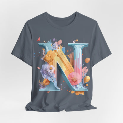 Natural Cotton Tee Shirt - Letters Collection - N Printify