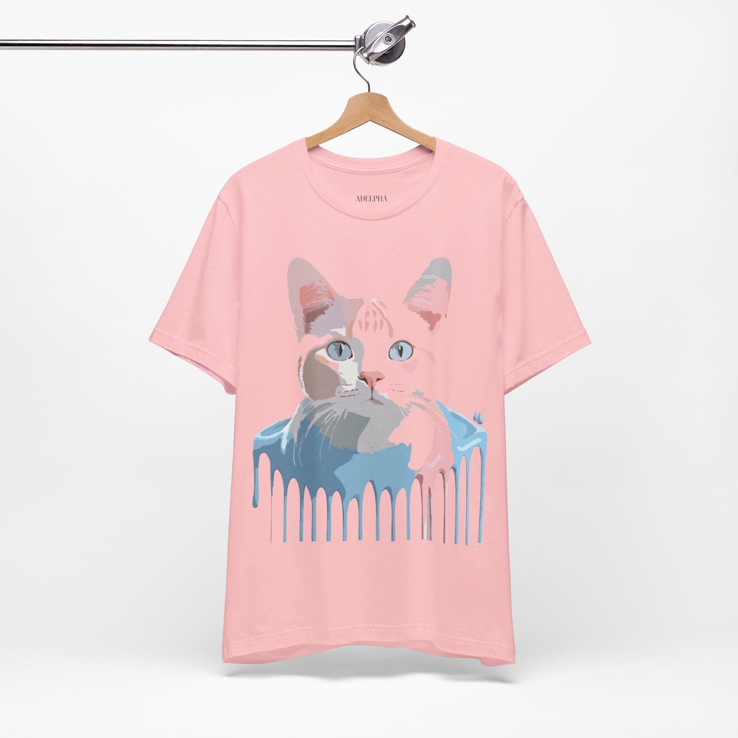 Natural Cotton Tee Shirt with Cat