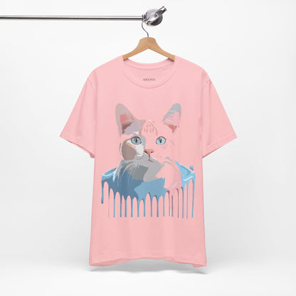 Natural Cotton Tee Shirt with Cat Printify