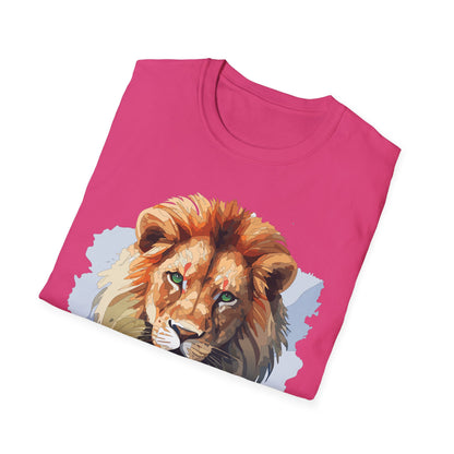 Lion Shirt Unisex Animal Tee Softstyle Gildan 64000 100 Percent Ring Spun Cotton