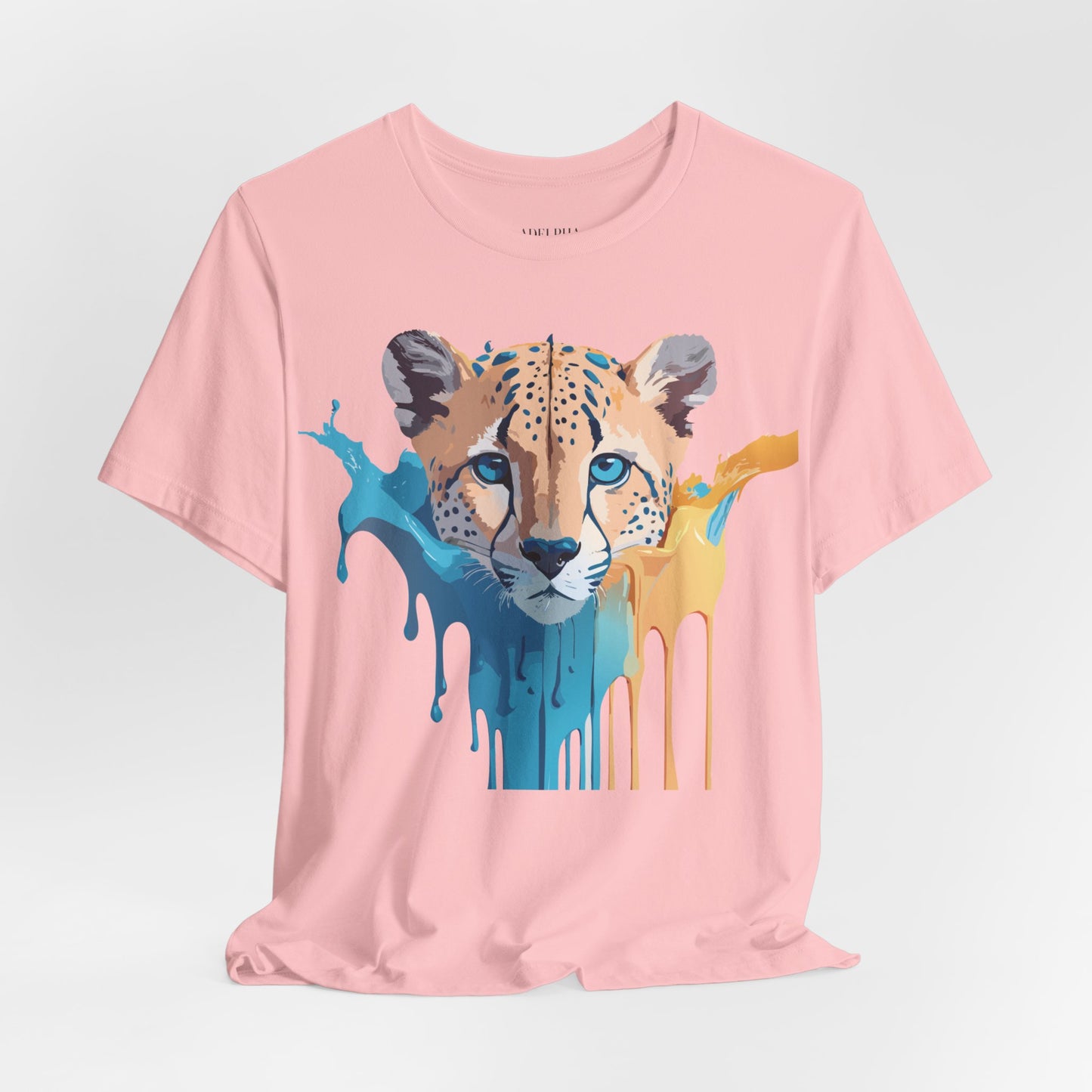 Natural Cotton Tee Shirt with Cheetah