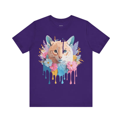 Natural Cotton Tee Shirt with Cat Printify