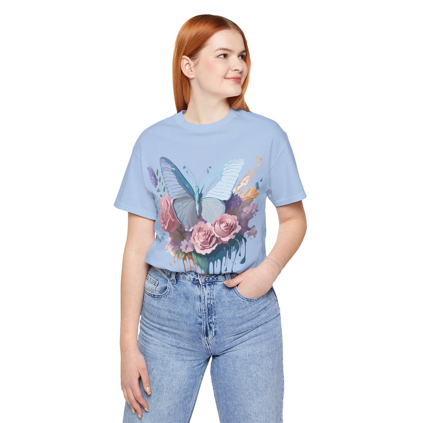 T-shirt en coton naturel avec papillon