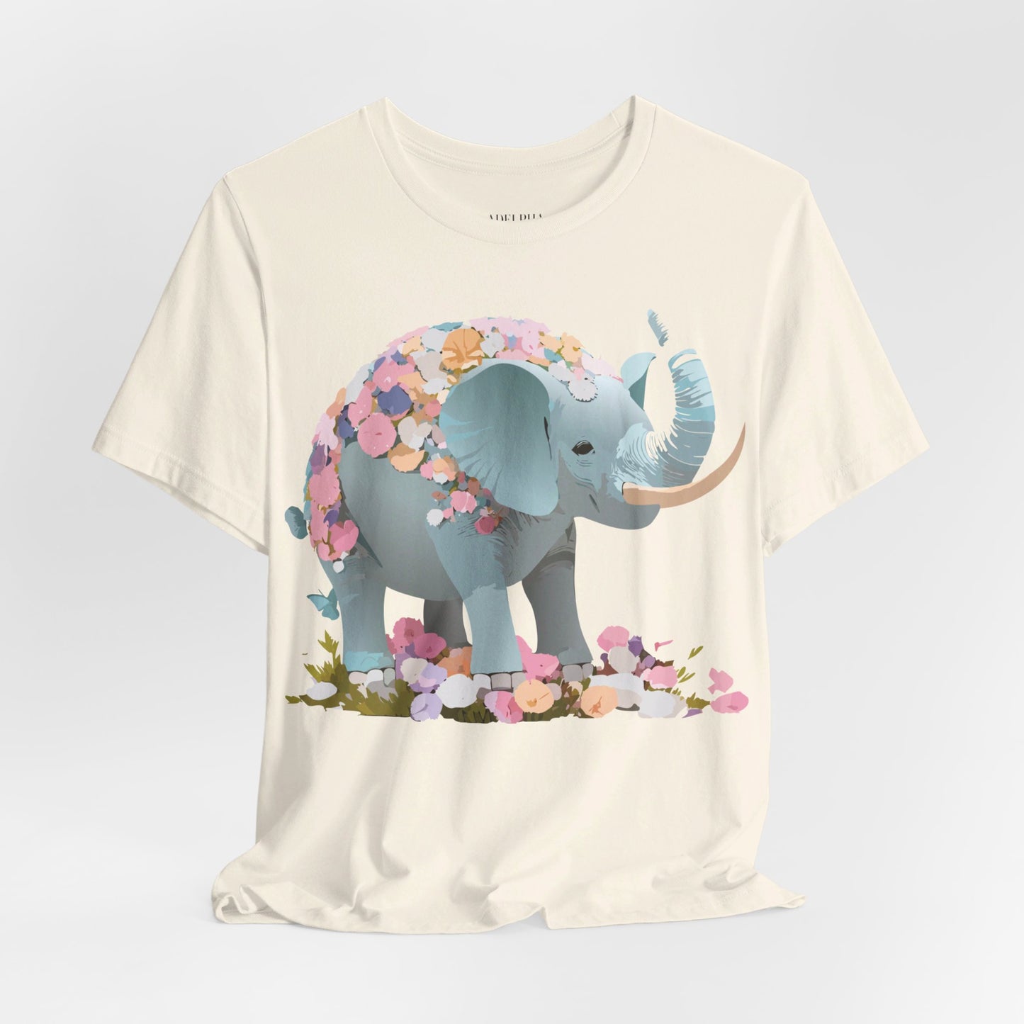 T-Shirt aus natürlicher Baumwolle mit Elefant