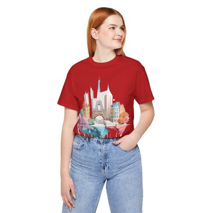 Natural Cotton Tee Shirt - Beautiful Places Collection - Paris Printify