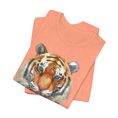 Wild Tiger Face Graphic T-Shirt Unisex Cotton Animal Design Wildlife Tee 1