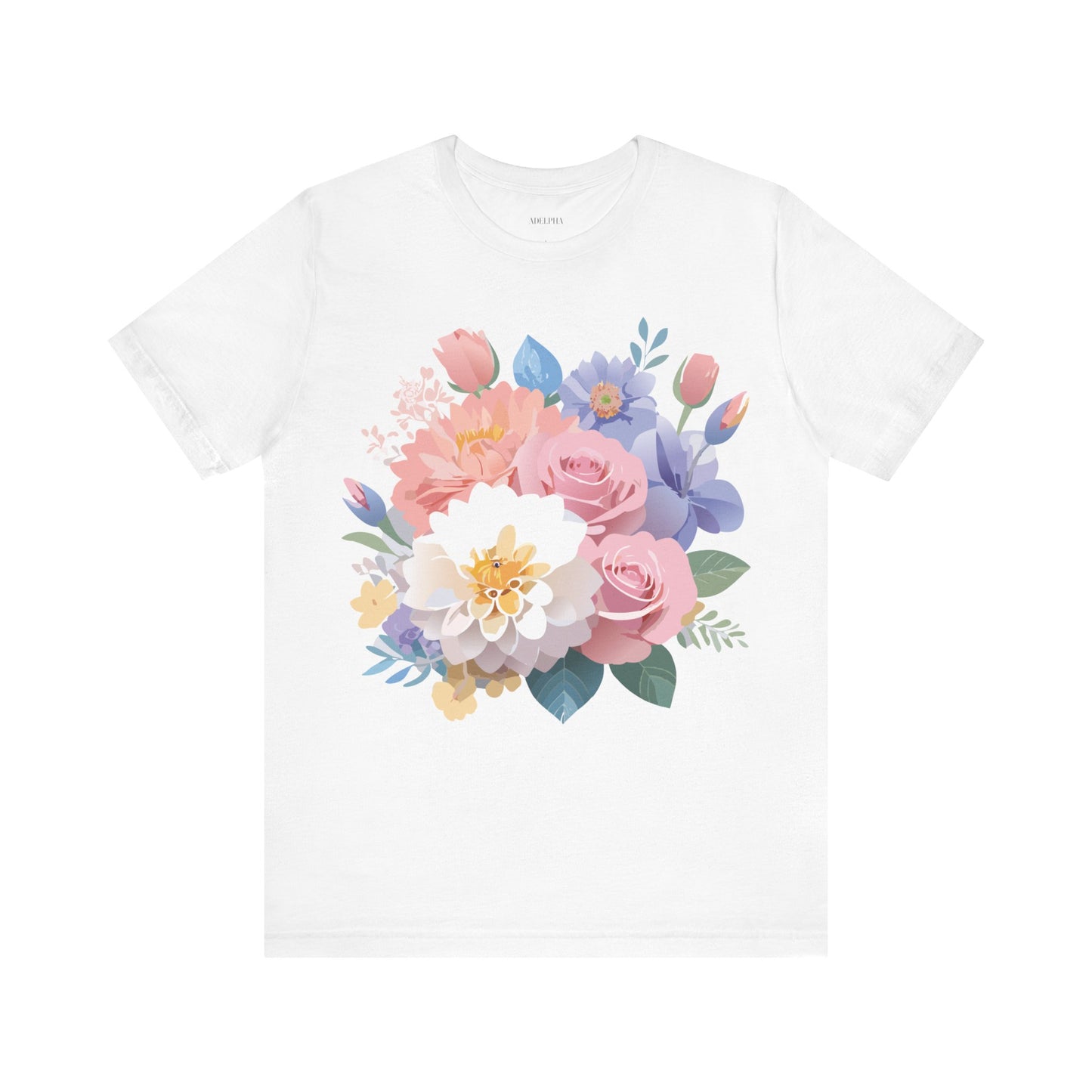 T-shirt en coton naturel avec fleurs