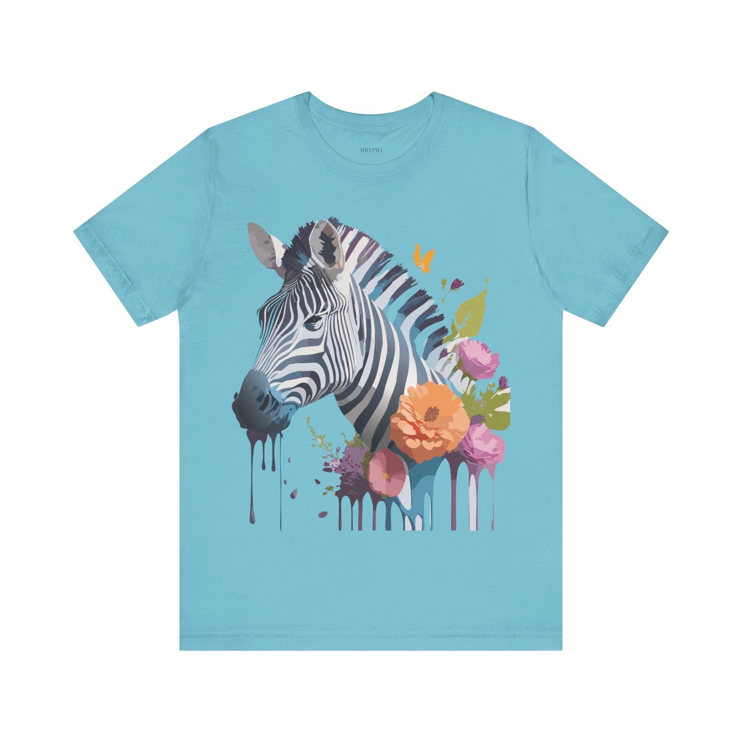 Natural Cotton Tee Shirt with Zebra