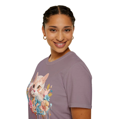 Unisex Cat Shirt Kitten Tee Cat Lover Tee Softstyle 64000 Gildan
