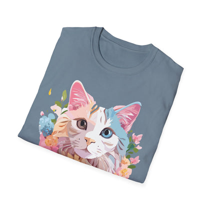 Cat Shirt Unisex Softstyle Tee 100 Percent Ring Spun Cotton Kitten Tee