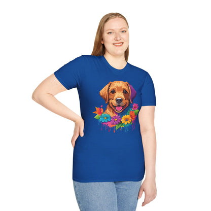 Unisex Dog Shirt With Animals Tee Softstyle Gildan 64000 Comfort Fit