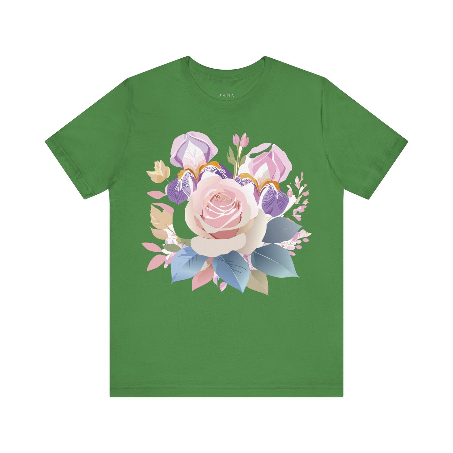 Natural Cotton Tee Shirt with Flowers