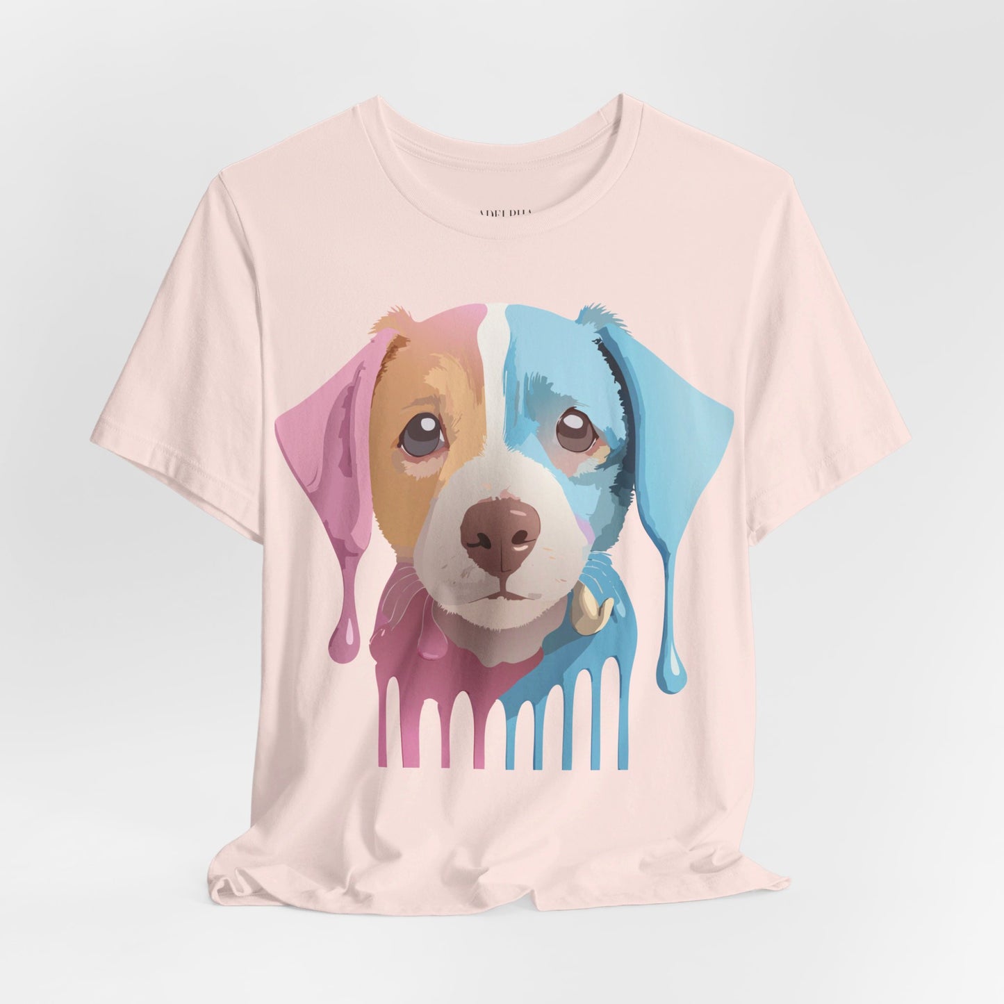 Natural Cotton Tee Shirt with Dog