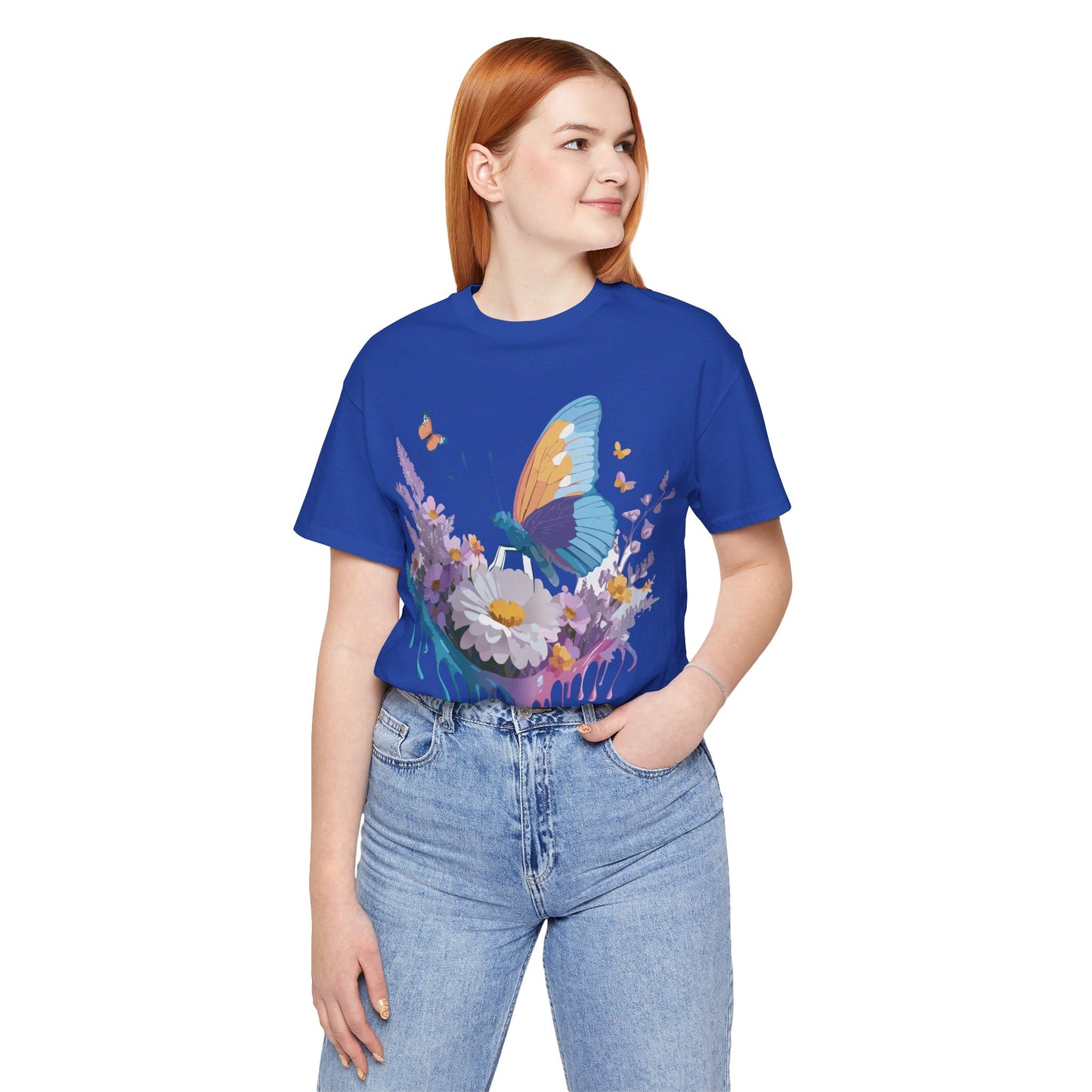 T-shirt en coton naturel avec papillon