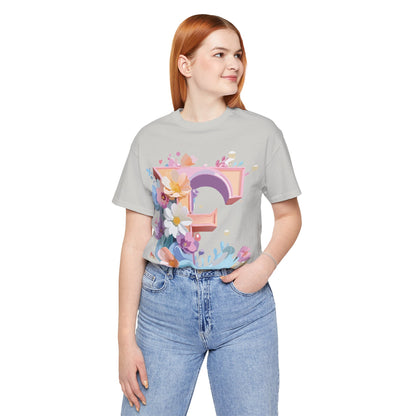 Natural Cotton Tee Shirt - Letters Collection - E Printify