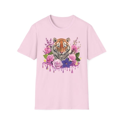 Tiger Print Shirt Unisex Animal Tee Softstyle Gildan 64000 Cotton