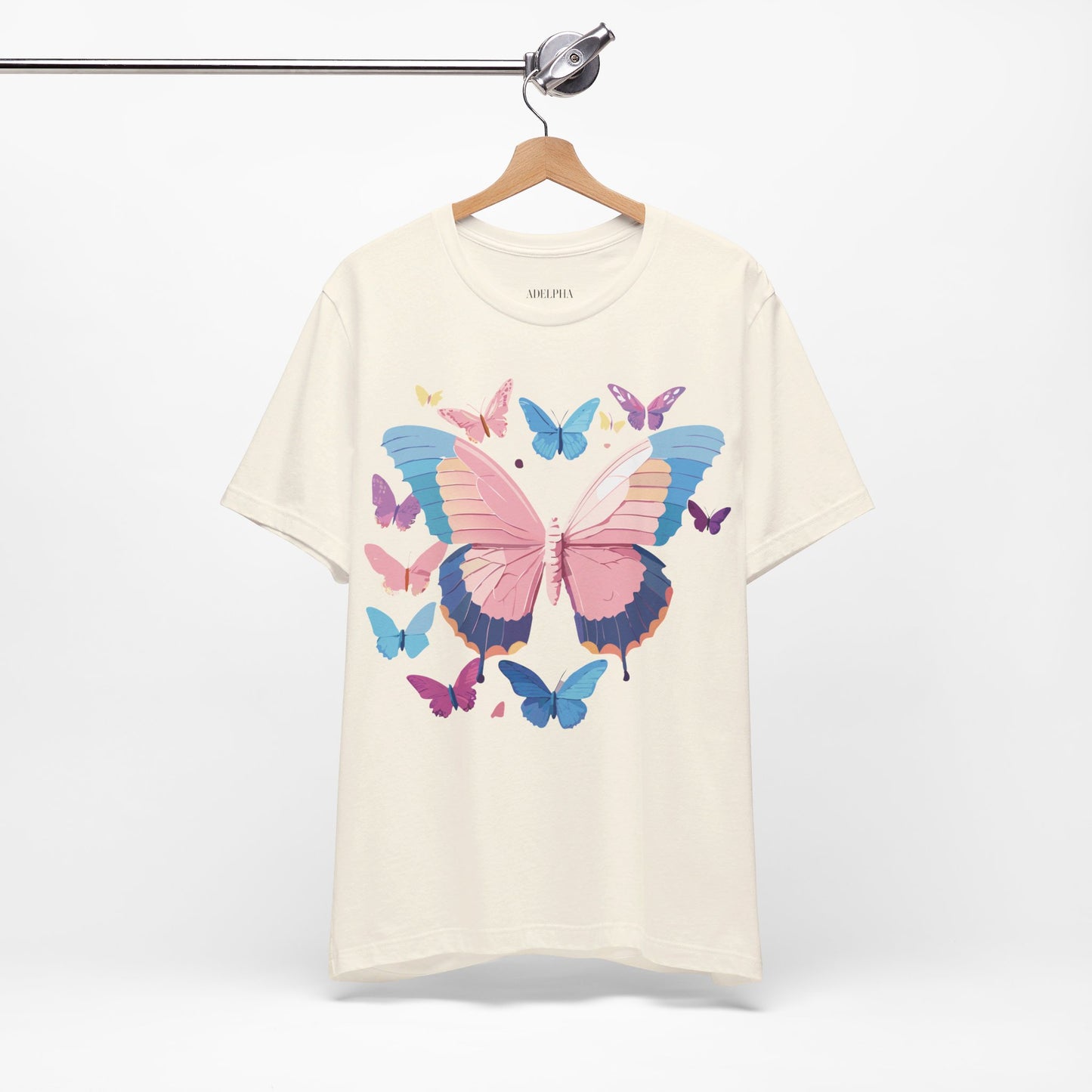 T-Shirt aus natürlicher Baumwolle mit Schmetterling