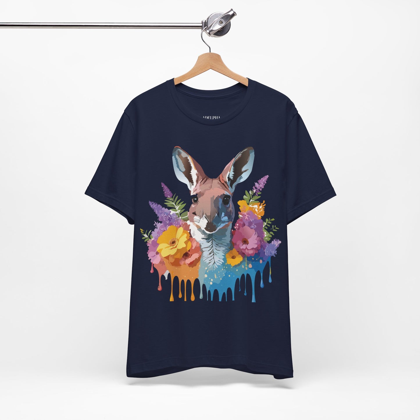 Natural Cotton Tee Shirt with Kangaroo