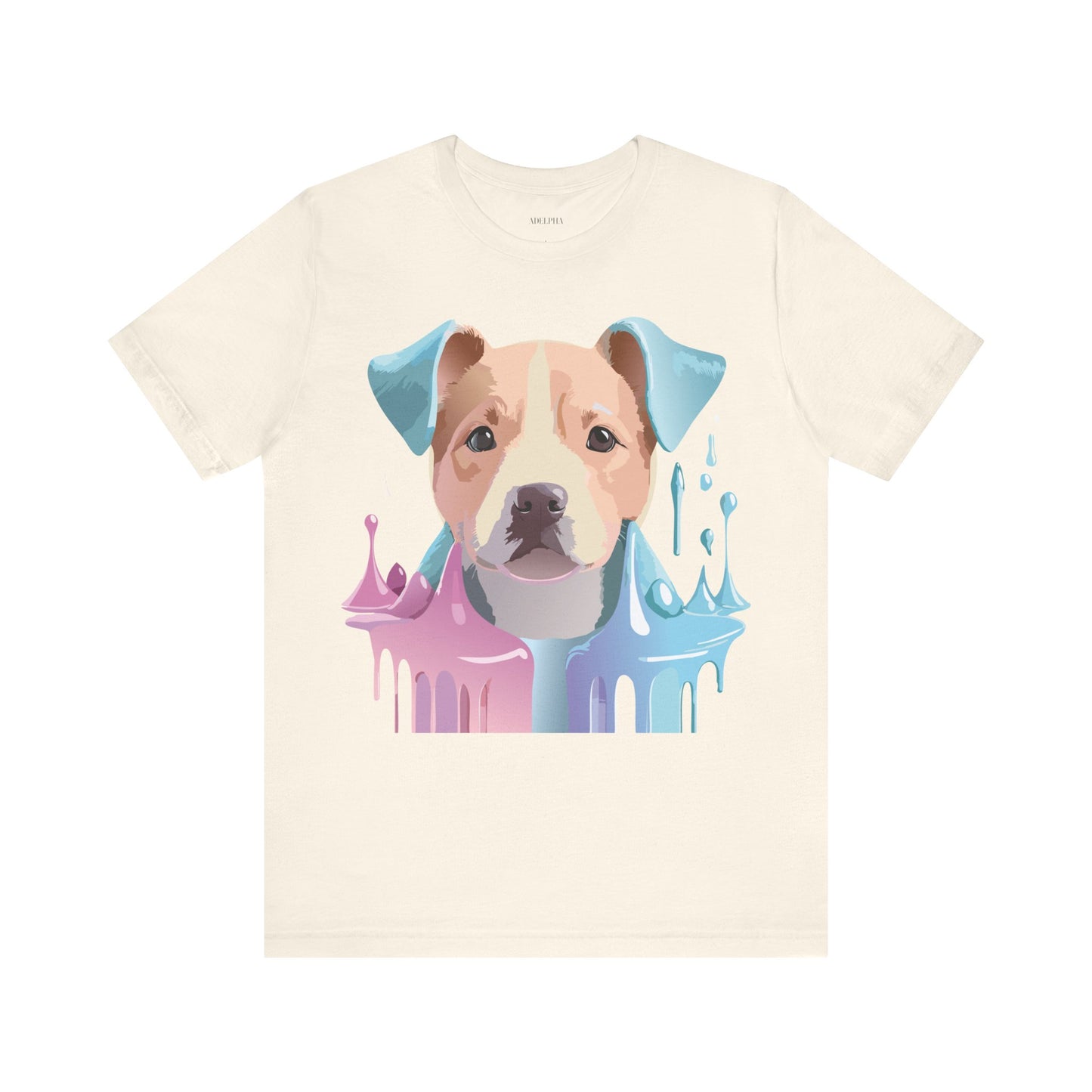 Natural Cotton Tee Shirt with Dog