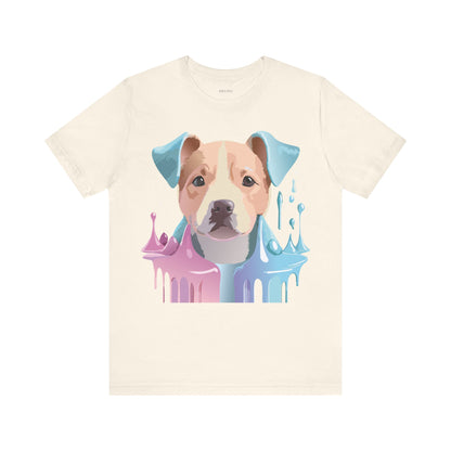 Natural Cotton Tee Shirt with Dog Printify