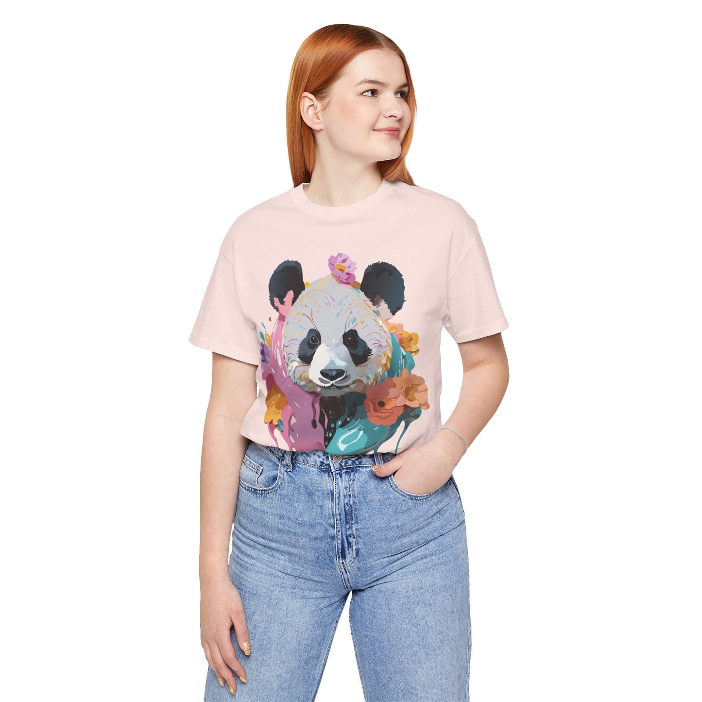 T-shirt en coton naturel avec panda