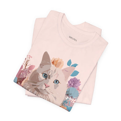 Natural Cotton Tee Shirt with Cat Printify