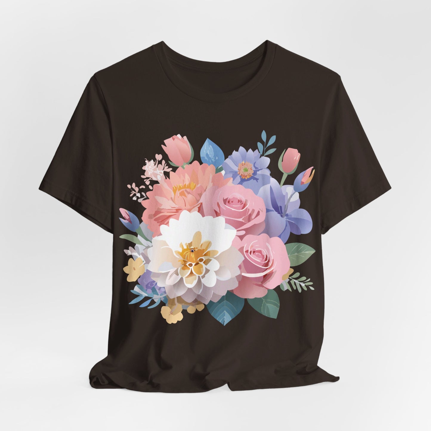 T-shirt en coton naturel avec fleurs